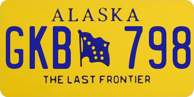 AK license plate GKB798