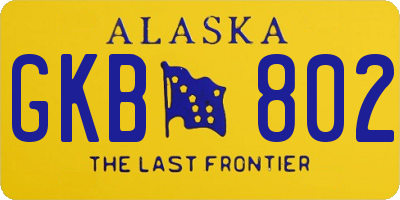 AK license plate GKB802