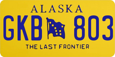 AK license plate GKB803