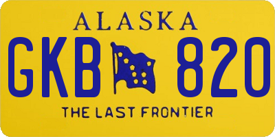 AK license plate GKB820