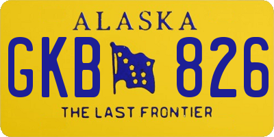 AK license plate GKB826