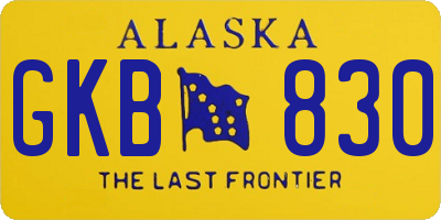 AK license plate GKB830