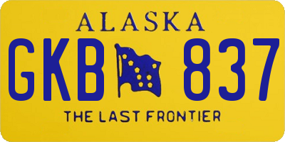 AK license plate GKB837