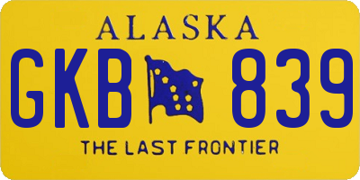 AK license plate GKB839