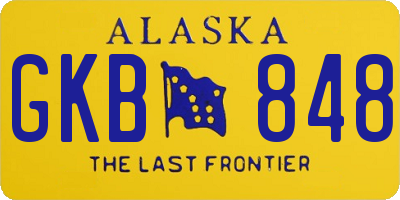 AK license plate GKB848