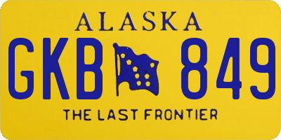 AK license plate GKB849