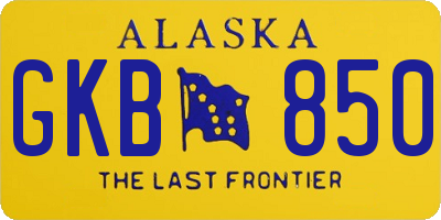 AK license plate GKB850