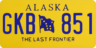 AK license plate GKB851