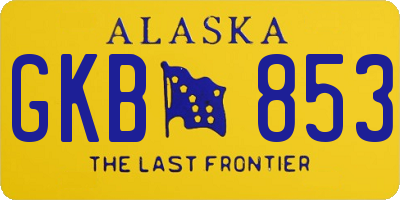 AK license plate GKB853