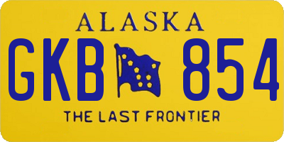 AK license plate GKB854