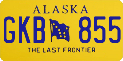 AK license plate GKB855