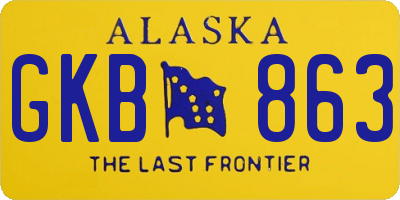 AK license plate GKB863