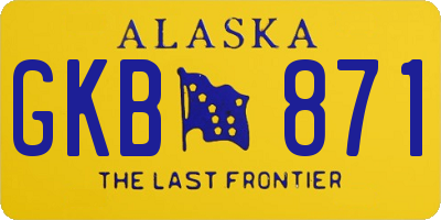 AK license plate GKB871
