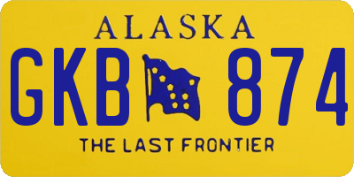 AK license plate GKB874