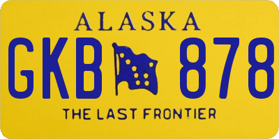 AK license plate GKB878