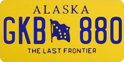AK license plate GKB880