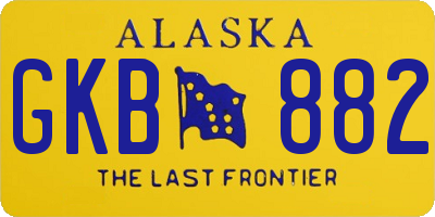 AK license plate GKB882