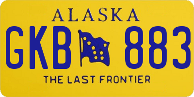 AK license plate GKB883