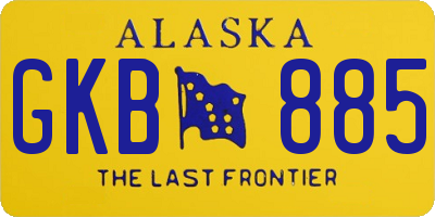 AK license plate GKB885