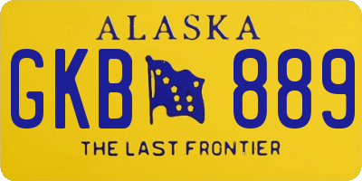 AK license plate GKB889