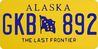 AK license plate GKB892