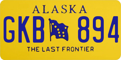 AK license plate GKB894