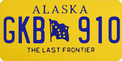 AK license plate GKB910