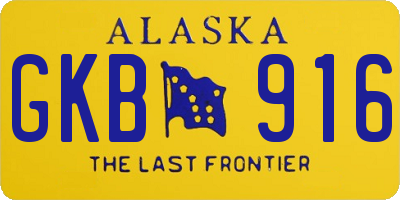 AK license plate GKB916
