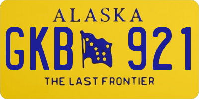 AK license plate GKB921