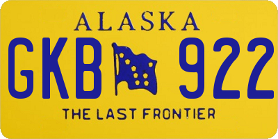 AK license plate GKB922
