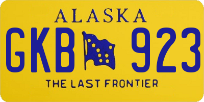 AK license plate GKB923