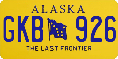 AK license plate GKB926