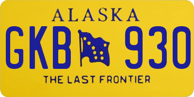 AK license plate GKB930