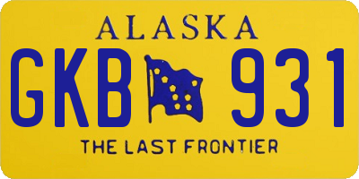 AK license plate GKB931