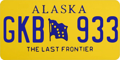 AK license plate GKB933
