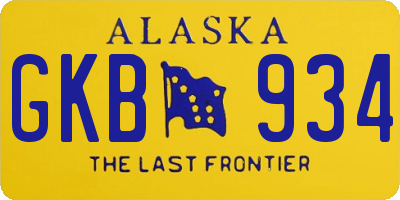 AK license plate GKB934