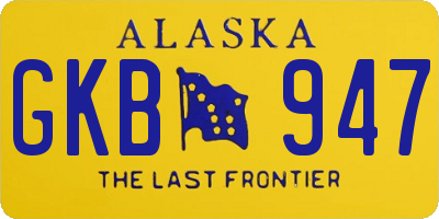 AK license plate GKB947
