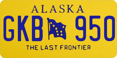 AK license plate GKB950
