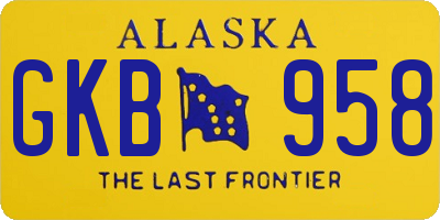 AK license plate GKB958