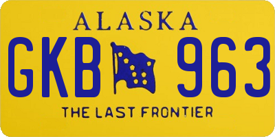 AK license plate GKB963