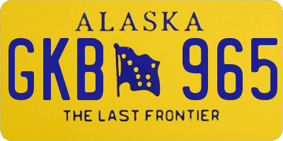 AK license plate GKB965