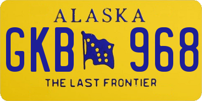 AK license plate GKB968