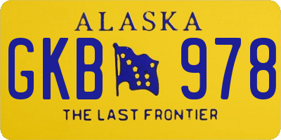AK license plate GKB978