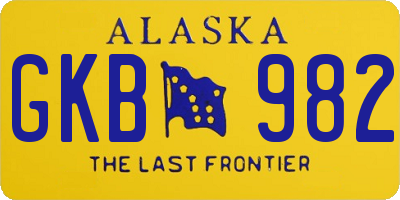 AK license plate GKB982