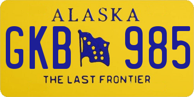 AK license plate GKB985