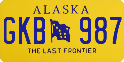 AK license plate GKB987