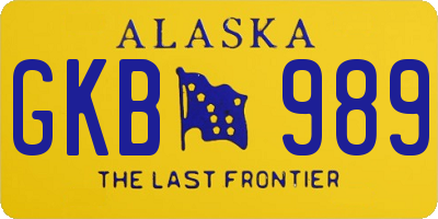 AK license plate GKB989