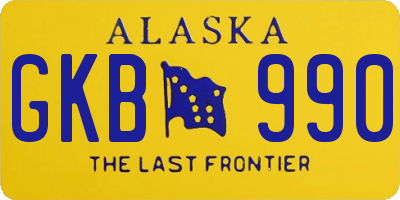AK license plate GKB990