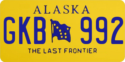 AK license plate GKB992
