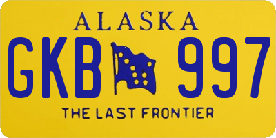 AK license plate GKB997